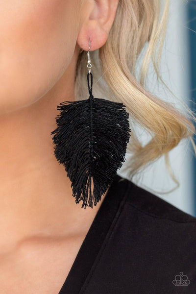 Hanging by a Thread Black Earrings - Nothin' But Jewelry by Mz. Netta