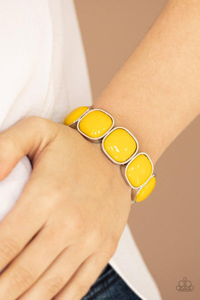 Vivacious Volume Yellow Bracelet - Nothin' But Jewelry by Mz. Netta