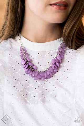 Colorfully Clustered Purple Necklace - Glimpses of Malibu July 2020