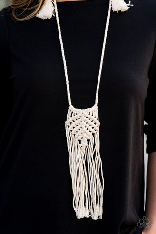 Macrame Mantra White Necklace - Unwritten Preview - Nothin' But Jewelry by Mz. Netta