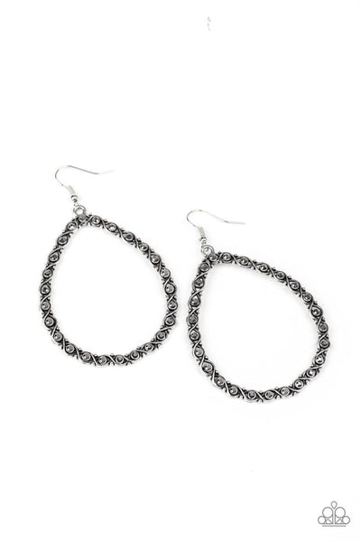 Paparazzi Galaxy Gardens Silver Earrings - Unwritten Preview