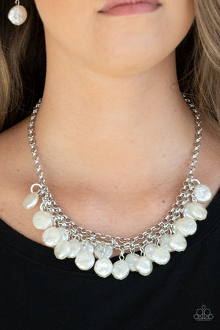 Paparazzi BEACHFRONT and Center White Necklace