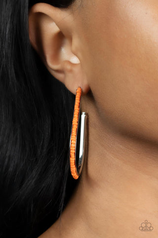 Beaded Bauble Orange Earrings