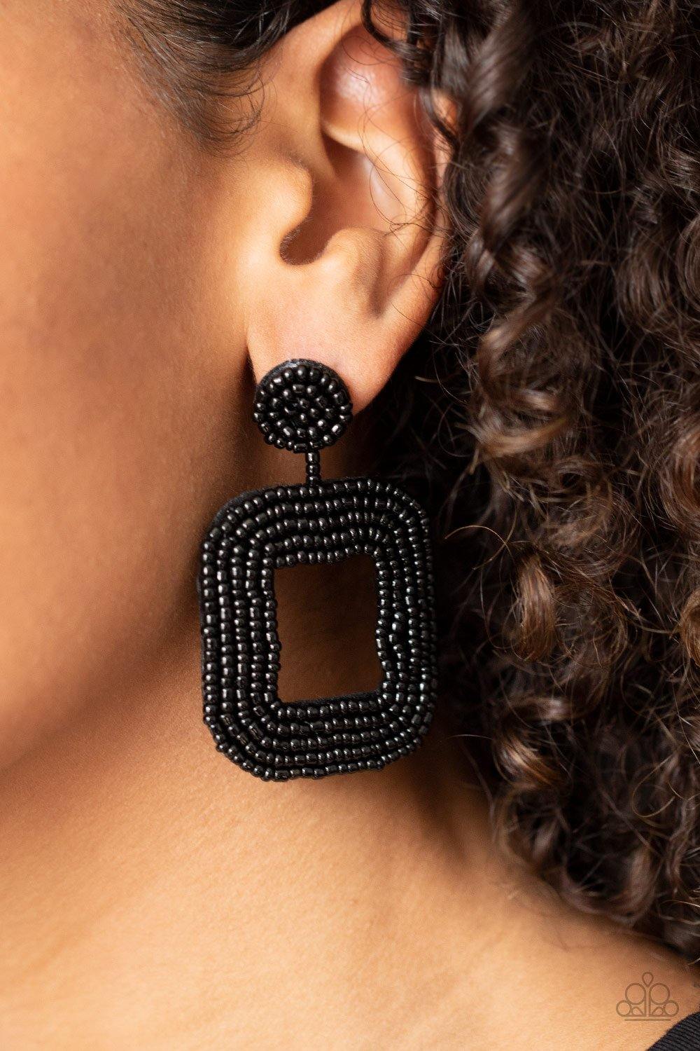Beaded Bella Black Earrings - Nothin' But Jewelry by Mz. Netta