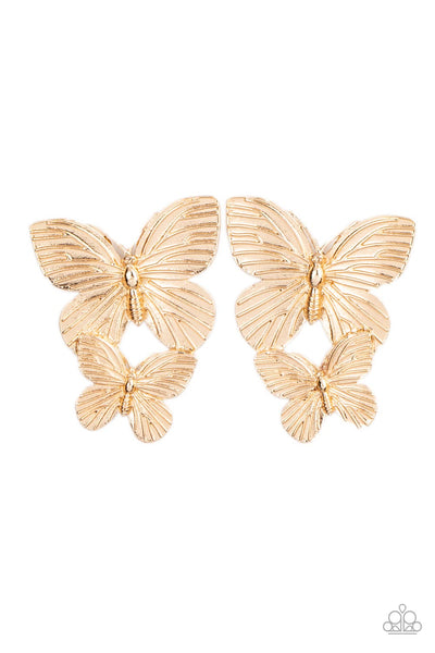 Blushing Butterflies Gold Earrings