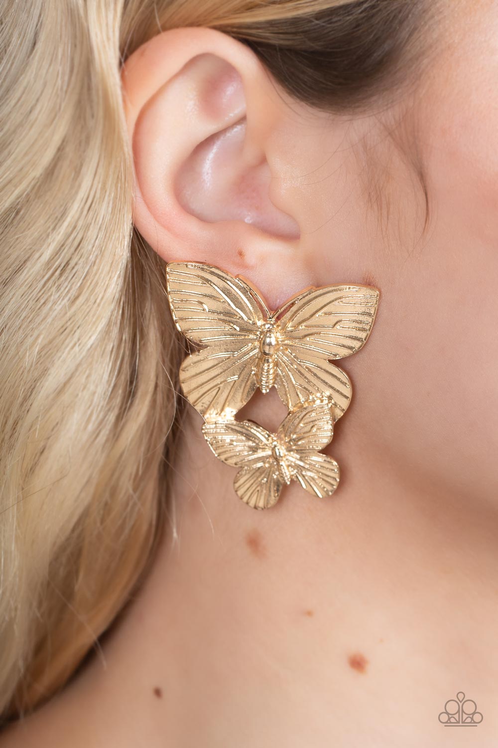 Blushing Butterflies Gold Earrings