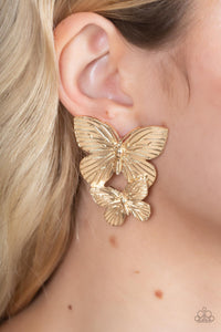 Blushing Butterflies Gold Earrings