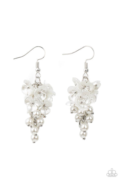 Paparazzi Accessories ​Bountiful Bouquets White Earrings