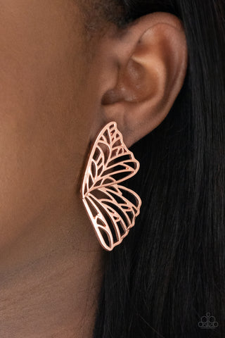 Butterfly Frills Copper Earrings