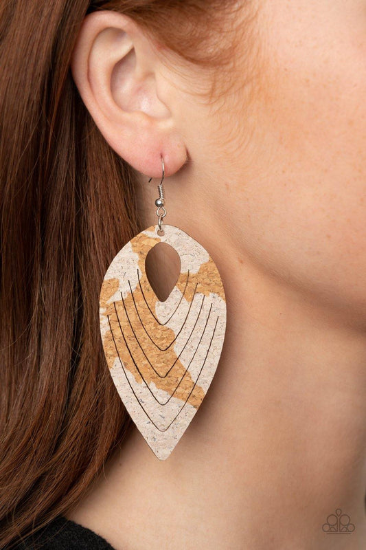 Cork Cabana White Earrings - Nothin' But Jewelry by Mz. Netta