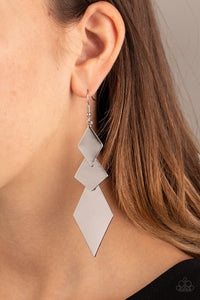 Paparazzi Danger Ahead Silver Earrings