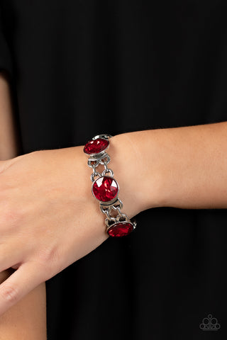 Paparazzi Accessories Devoted to Drama Red Bracelet