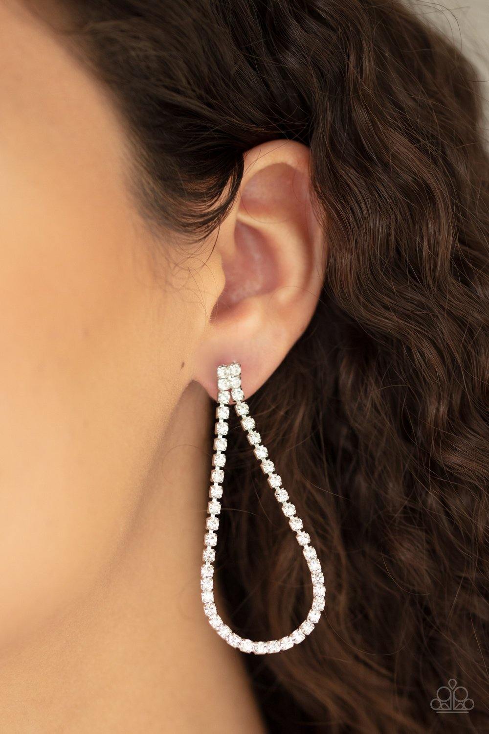 Diamond Drops White Earrings - Nothin' But Jewelry by Mz. Netta