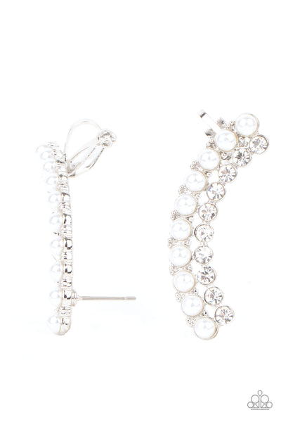 Paparazzi Accessories Doubled Down On Dazzle White Ear Crawlers