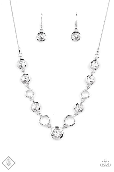 Elegantly Elite White Necklace - November 2022 Fiercely 5th Avenue