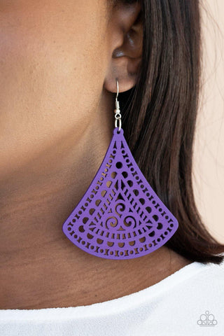 Paparazzi FAN to FAN Purple Earrings