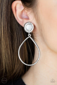 Fairytale Finish White Clip-on Earrings