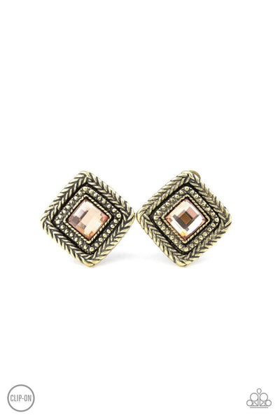 Fashion Square Brass Earrings - Nothin' But Jewelry by Mz. Netta