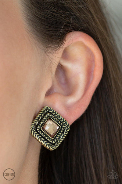 Fashion Square Brass Earrings - Nothin' But Jewelry by Mz. Netta