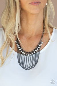 Paparazzi Flaunt Your Fringe Black Necklace