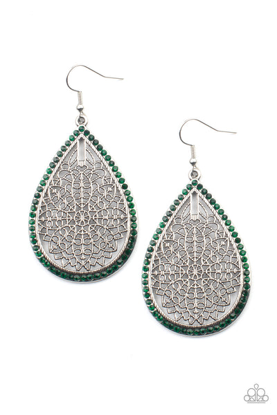 Fleur de Fantasy Green Earrings