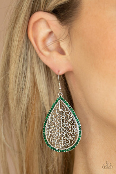 Fleur de Fantasy Green Earrings