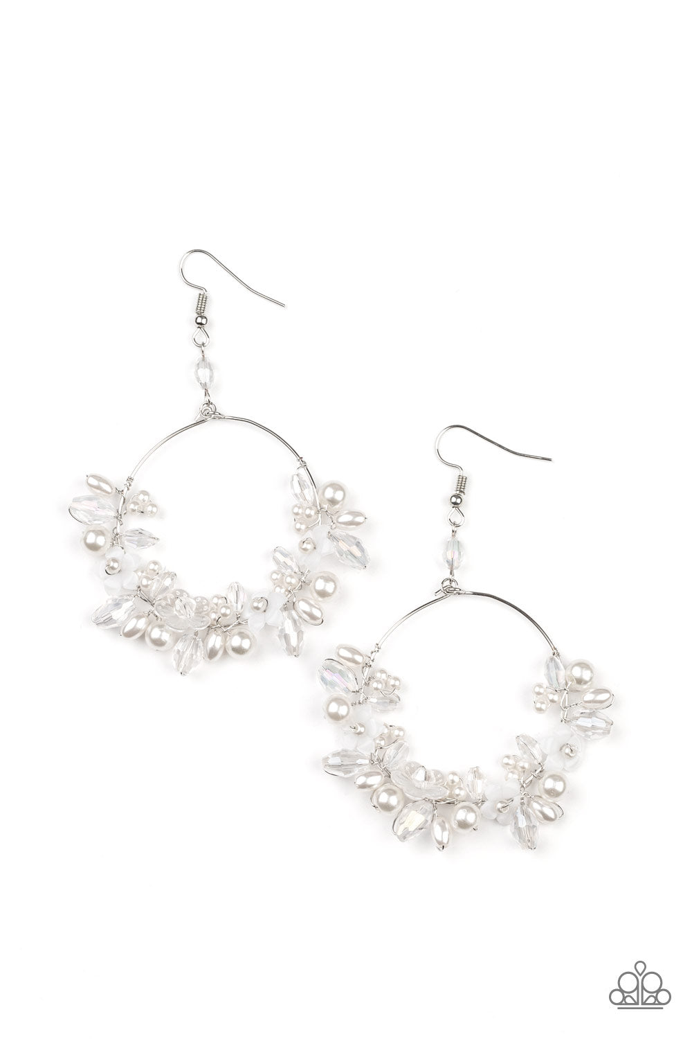Floating Gardens White Earrings - February 2022 Life Of The Party