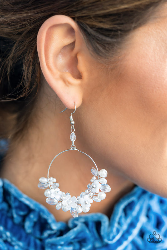 Floating Gardens White Earrings - February 2022 Life Of The Party