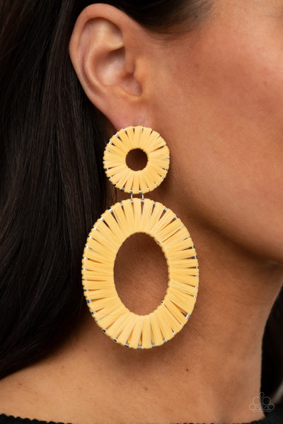 Paparazzi ​Foxy Flamenco Yellow Earrings