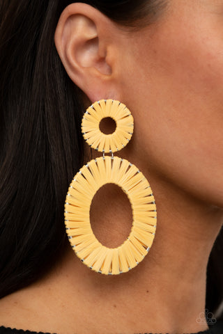 Paparazzi ​Foxy Flamenco Yellow Earrings