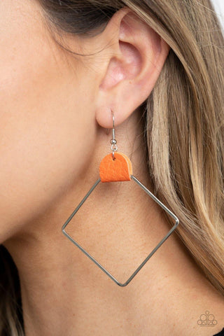 Friends of a LEATHER Orange Earrings - Nothin' But Jewelry by Mz. Netta