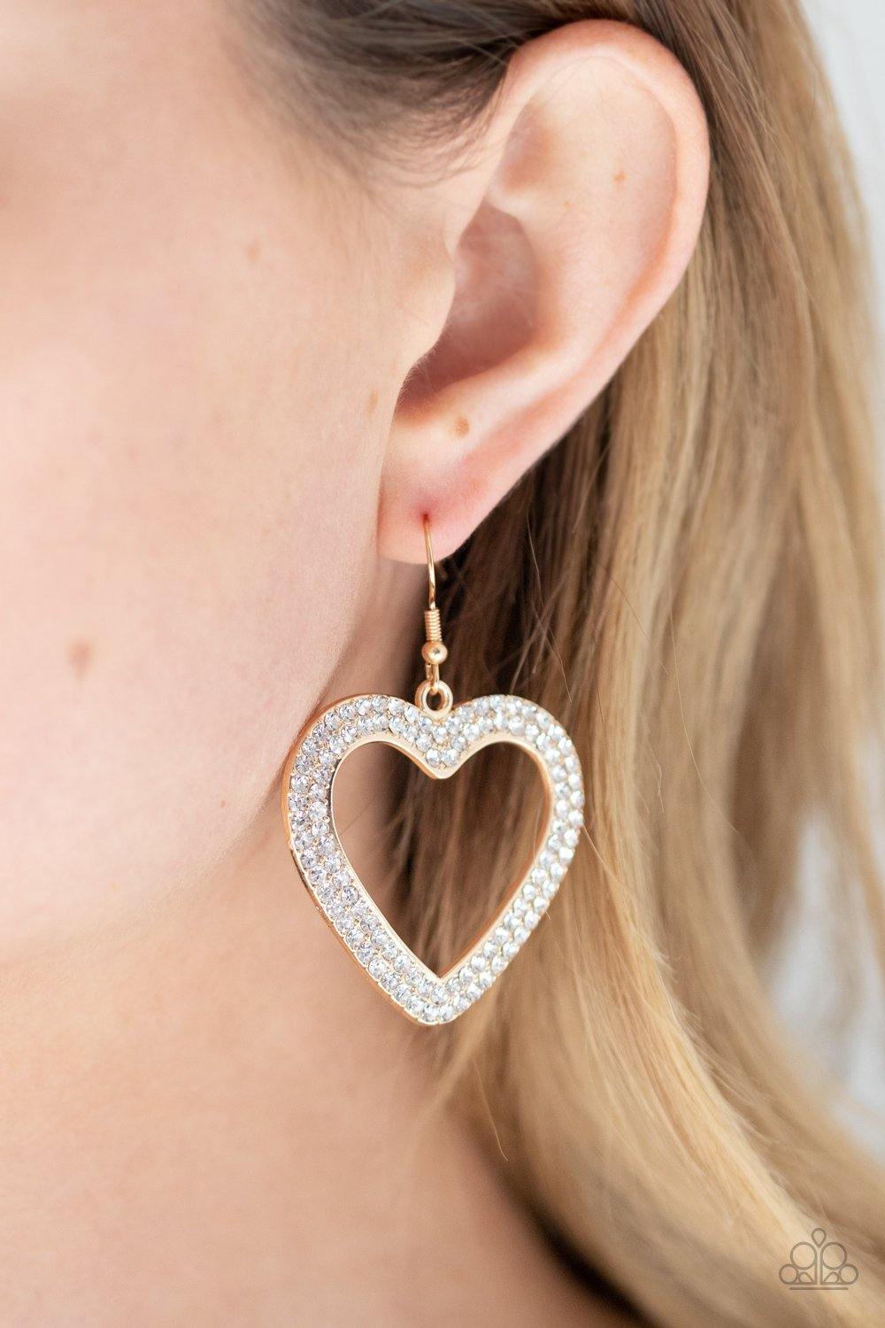 GLISTEN To Your Heart Gold Earrings - Nothin' But Jewelry by Mz. Netta
