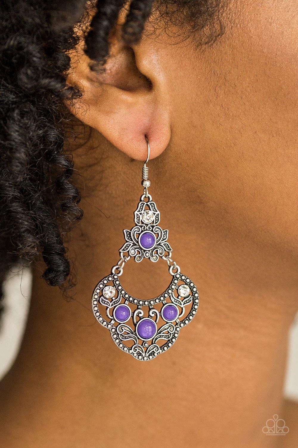 Garden State Glow Purple Earrings - Nothin' But Jewelry by Mz. Netta