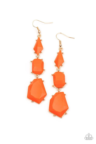 Geo Getaway Orange Earrings - Nothin' But Jewelry by Mz. Netta