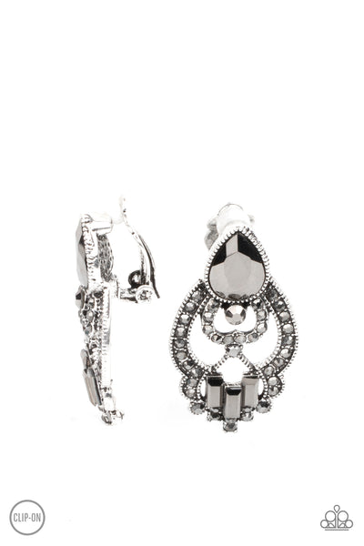 Paparazzi Accessories Glamour Gauntlet Silver Clip-On Earrings