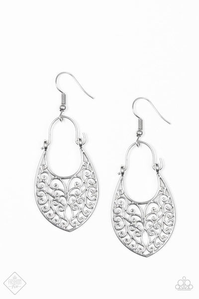 Paparazzi Gleam Queen Silver Earrings