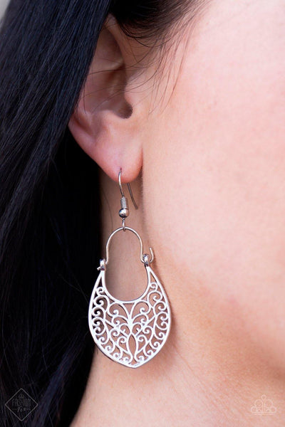 Paparazzi Gleam Queen Silver Earrings