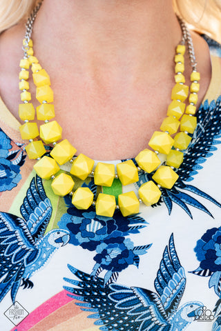 Summer Excursion Yellow Necklace - July 2021 Glimpses of Malibu Fashion Fix Set