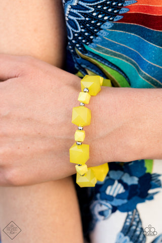 Trendsetting Tourist Yellow Bracelet - July 2021 Glimpses of Malibu Fashion Fix Set