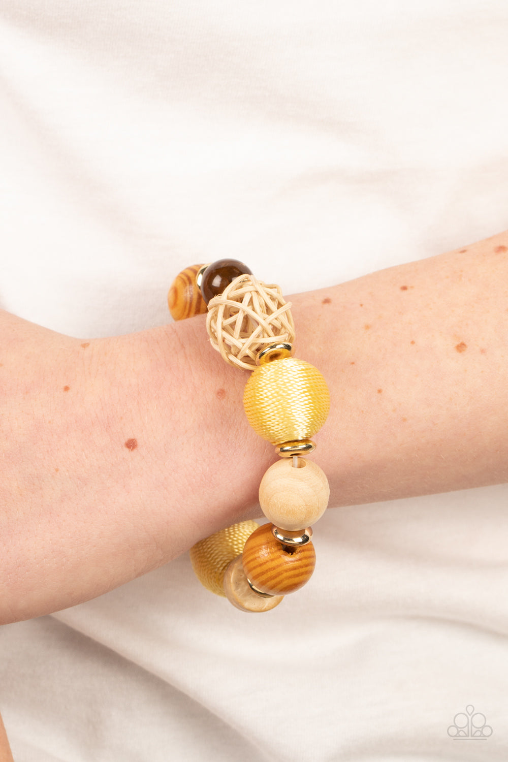 Happily Homespun Yellow Bracelet