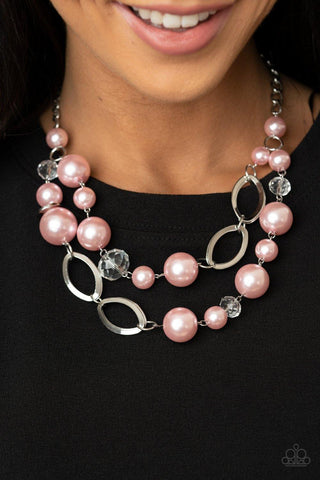 Paparazzi Accessories High Roller Status Pink Necklace/Glamour Gamble Pink Bracelet Set