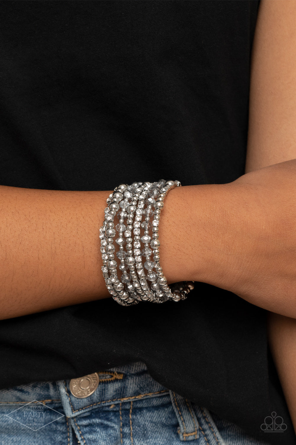 Paparazzi Accessories ICE Knowing You Silver Bracelet