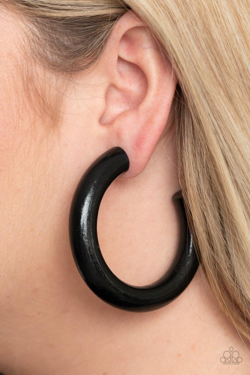 I WOOD Walk 500 Miles Black Earrings - Nothin' But Jewelry by Mz. Netta