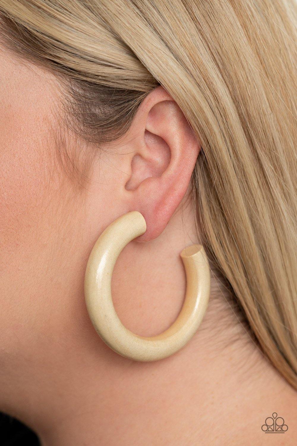 I WOOD Walk 500 Miles White Earrings - Nothin' But Jewelry by Mz. Netta