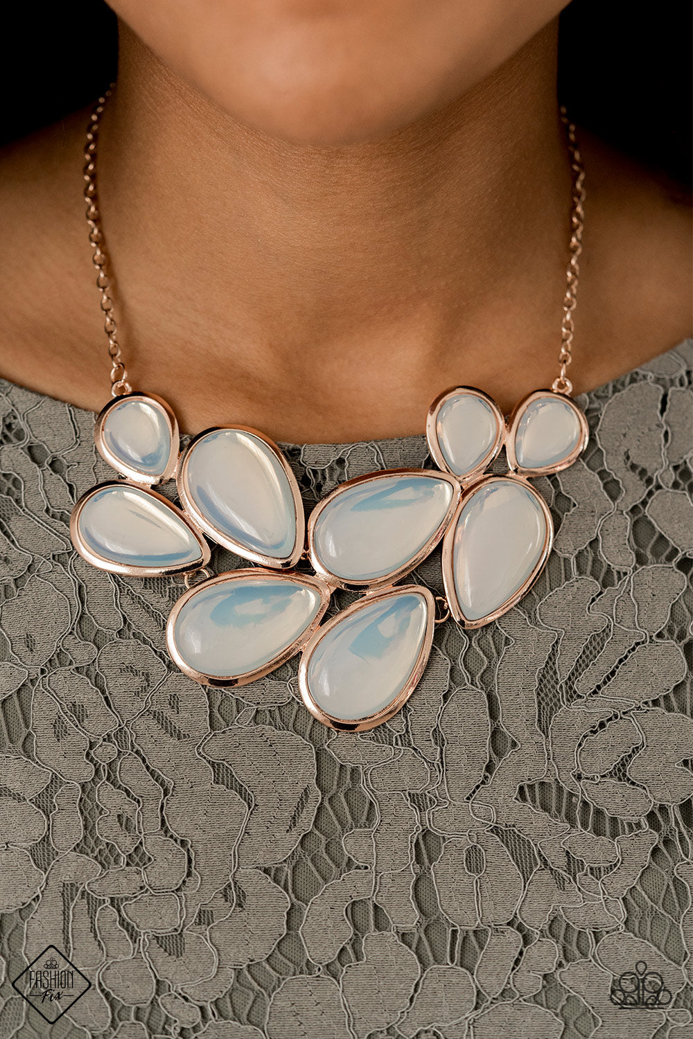 Paparazzi Iridescently Irresistible Rose Gold Necklace - Glimpses Of Malibu March 2020