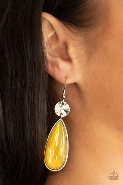 Paparazzi Accessories Jaw-Dropping Drama Yellow Earring