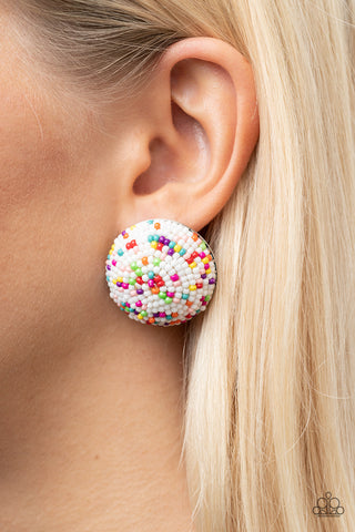 Kaleidoscope Sky White Earrings