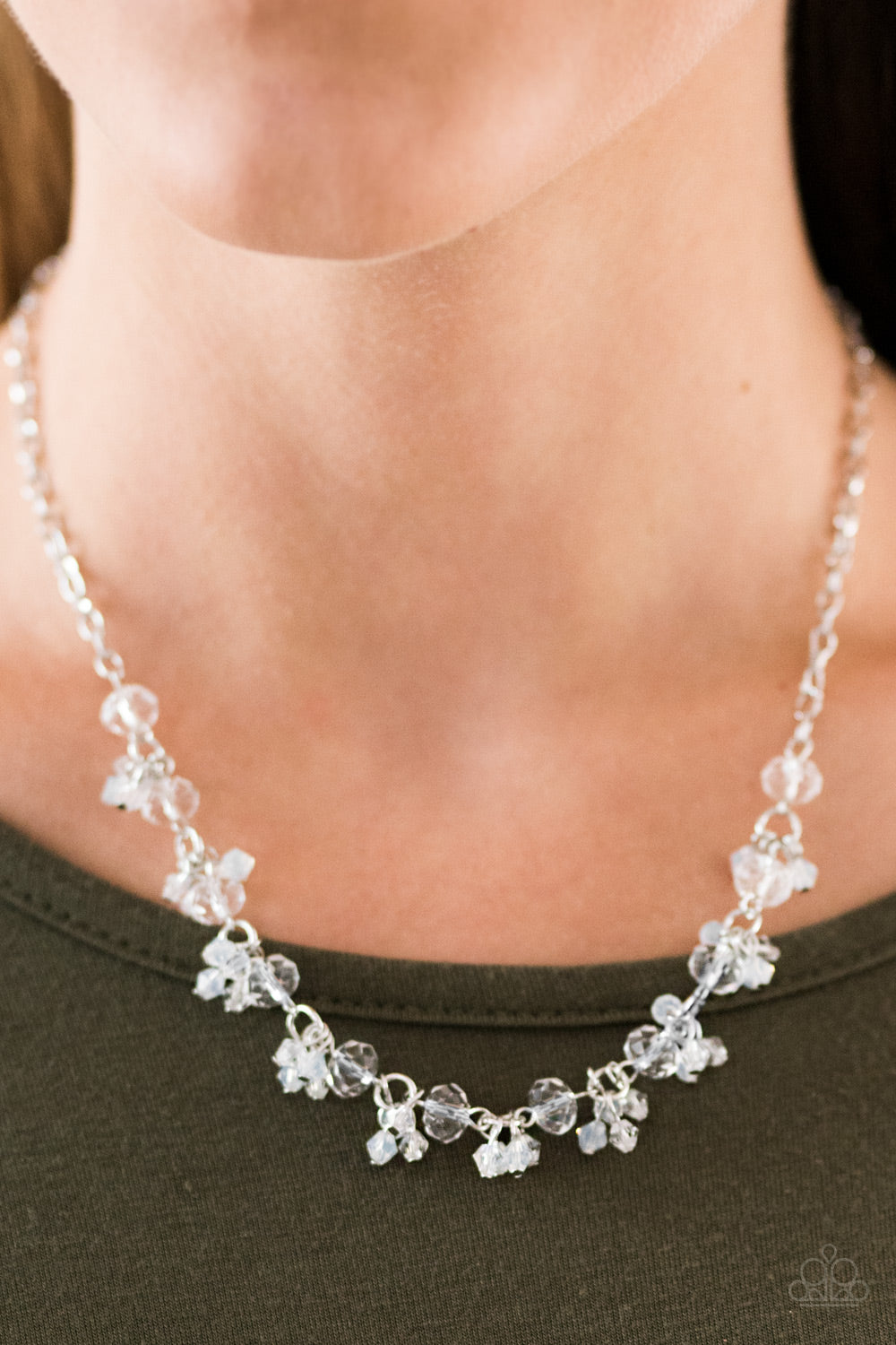 Leading STARLIGHT White Necklace/Oh, My Stars White Bracelet Set*