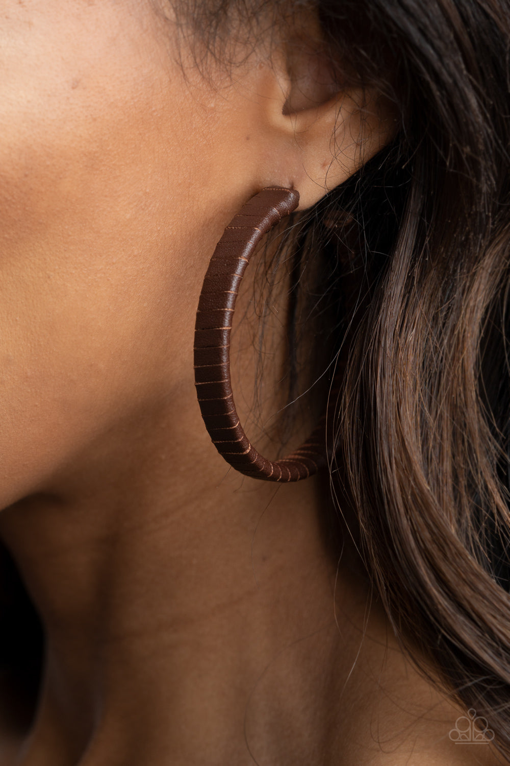 Leather-Clad Legend Brown Earrings