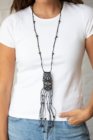 Paparazzi Accessories Macrame Majesty Black Necklace